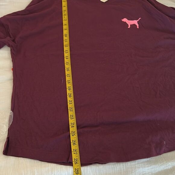 Victoria's Secret PINK Oversized
Dog Cotton T Shirt, Size Large, Maroon, NWT - Picture 10 of 11